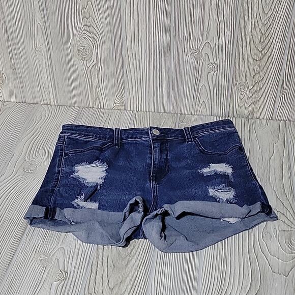 PACSUN Super Stretch Shortie Distressed Jean Shorts, Women's Waist 28 - Picture 9 of 9